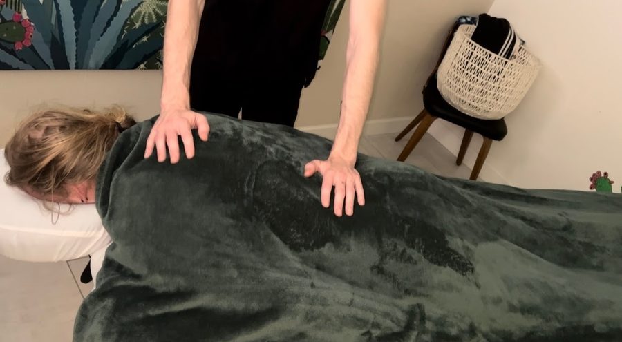Traditional reflexology pressure point technique at Awaken Zen Spa in Mesa, AZ