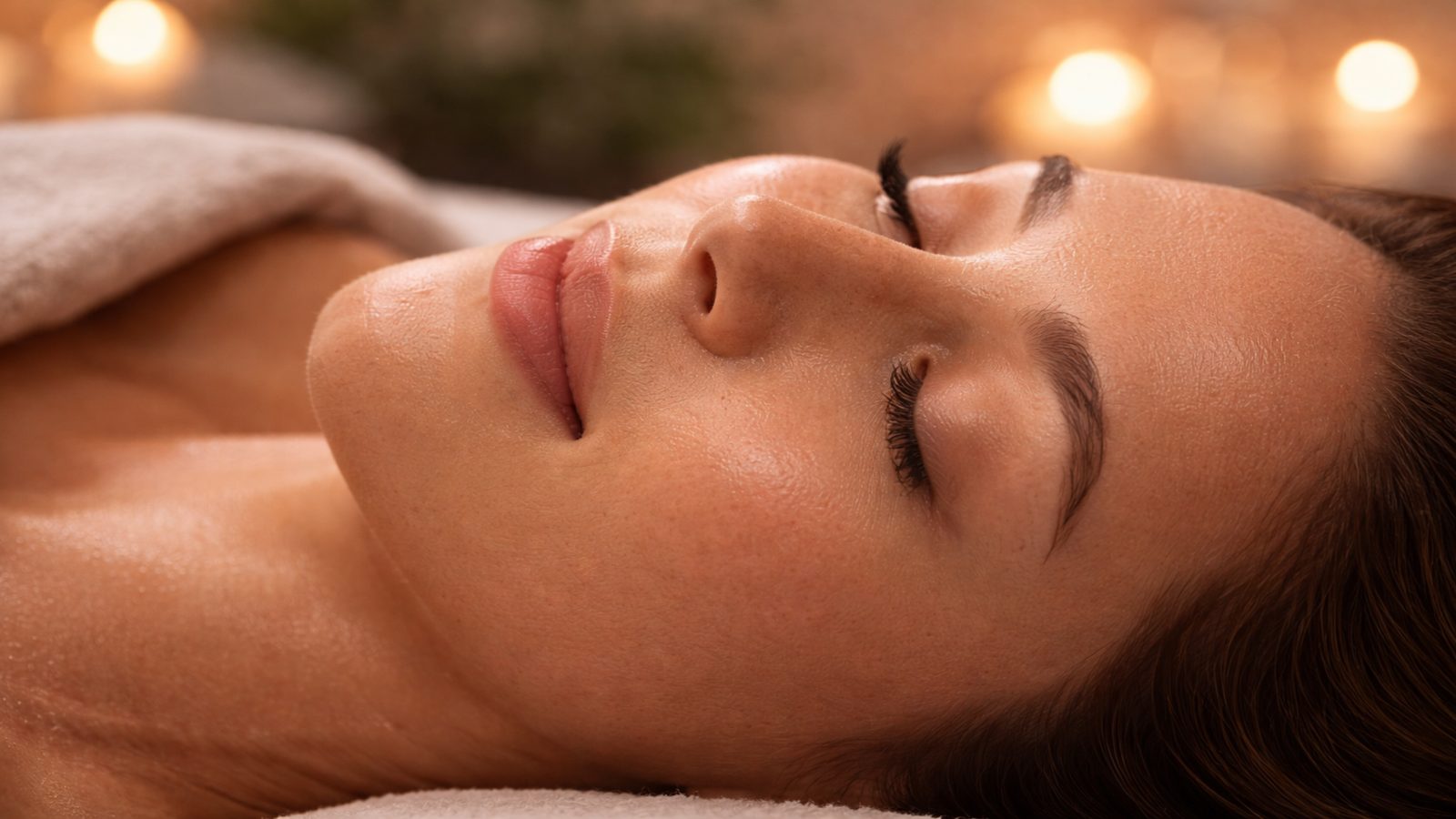 Woman receiving a facial treatment — glowing, healthy skin at Awaken Zen Spa Mesa AZ